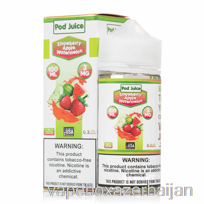 Vape Azerbaijan Strawberry Apple Watermelon - Pod Juice - 100mL 0mg